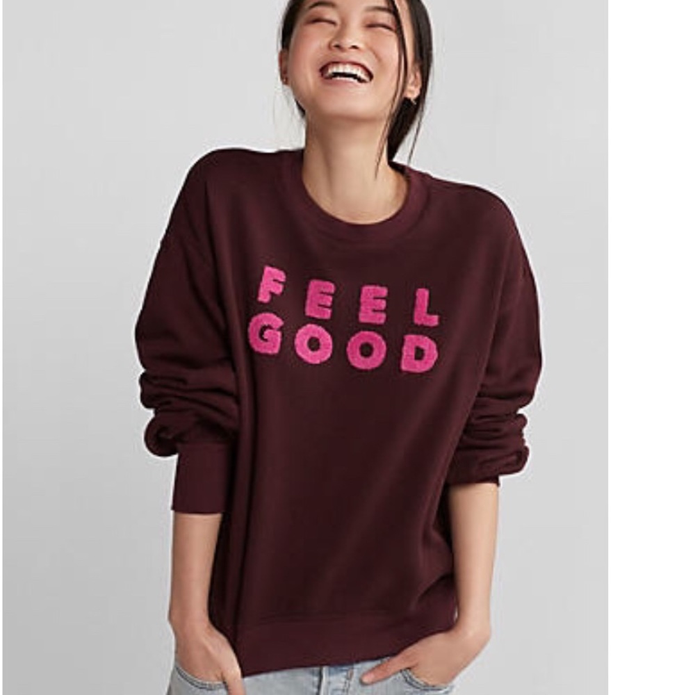 NWT Express Maroon Feel Good Sweatshirt